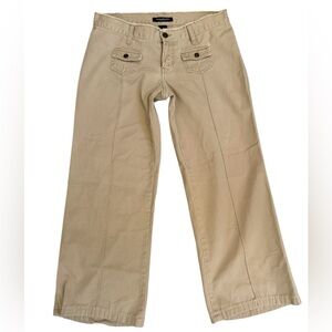 Y2K Abercrombie & Fitch Low Rise Cropped Khaki Pants Sz 4 Vintage